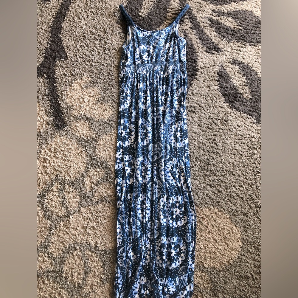 Faded Glory Navy and White Patterned Dress